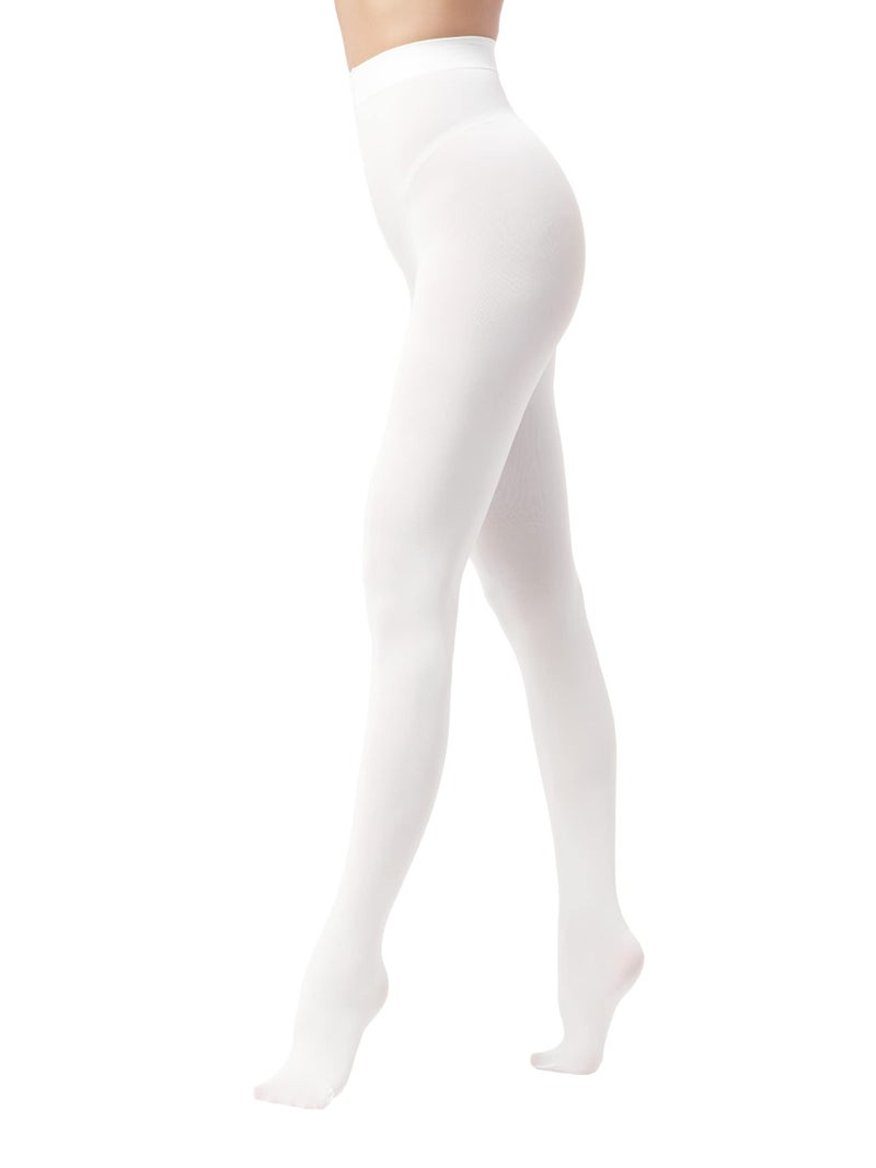 EVERSWE Women's 80 Den Soft Opaque Tights, Women's Tights (XX-3XL, White) - Image 5