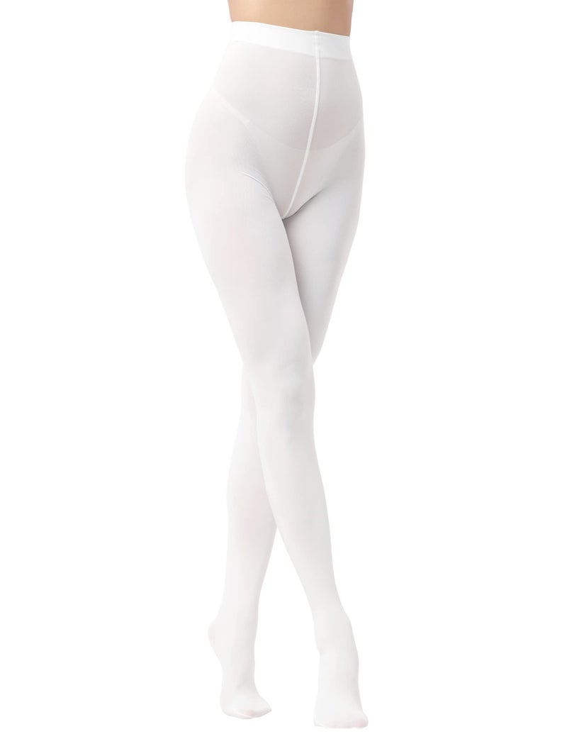 EVERSWE Women's 80 Den Soft Opaque Tights, Women's Tights (XX-3XL, White) - Image 3