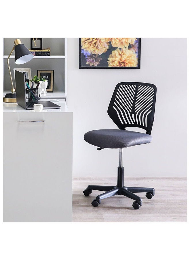 DANUBE HOME Melodica Office Chair Mid Back Ergonomic Gaming Chair Modern Home Desk Computer Chair 360° Swivel Office Chairs Adjustable Lumbar Support L 45 x W 50 x H 89 cm Dark Grey - Image 1