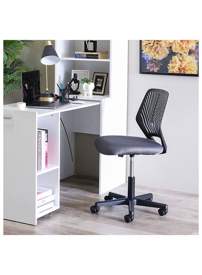 DANUBE HOME Melodica Office Chair Mid Back Ergonomic Gaming Chair Modern Home Desk Computer Chair 360° Swivel Office Chairs Adjustable Lumbar Support L 45 x W 50 x H 89 cm Dark Grey - Image 2