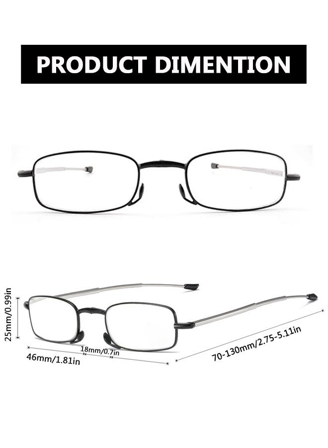 HOOTO 1Pack Foldable Reading Glasses for Women Man, Blue Light Blocking, Anti UV Glare, Computer Compact Readers(+300) - Image 2