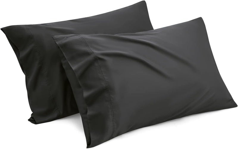 Moro Moro 3 Cooling Pillow Cases Queen Size 2 Pack - Rayon Bamboo Pillow Cover, Cool Black Pillowcase, Soft Breathable Pillow Covers with Envelope Closure, Gift for Hot Sleepers in Summer