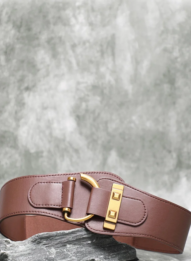 Haute Sauce Brown Solid Waist Belt
