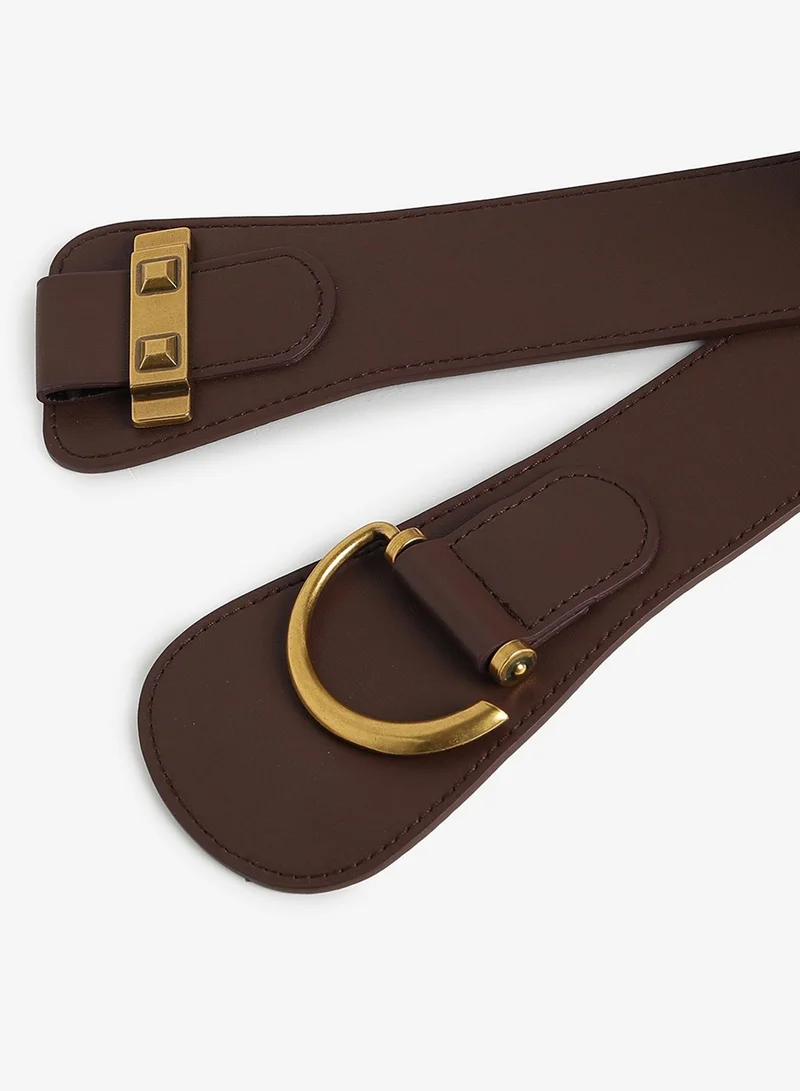 Haute Sauce Brown Solid Waist Belt