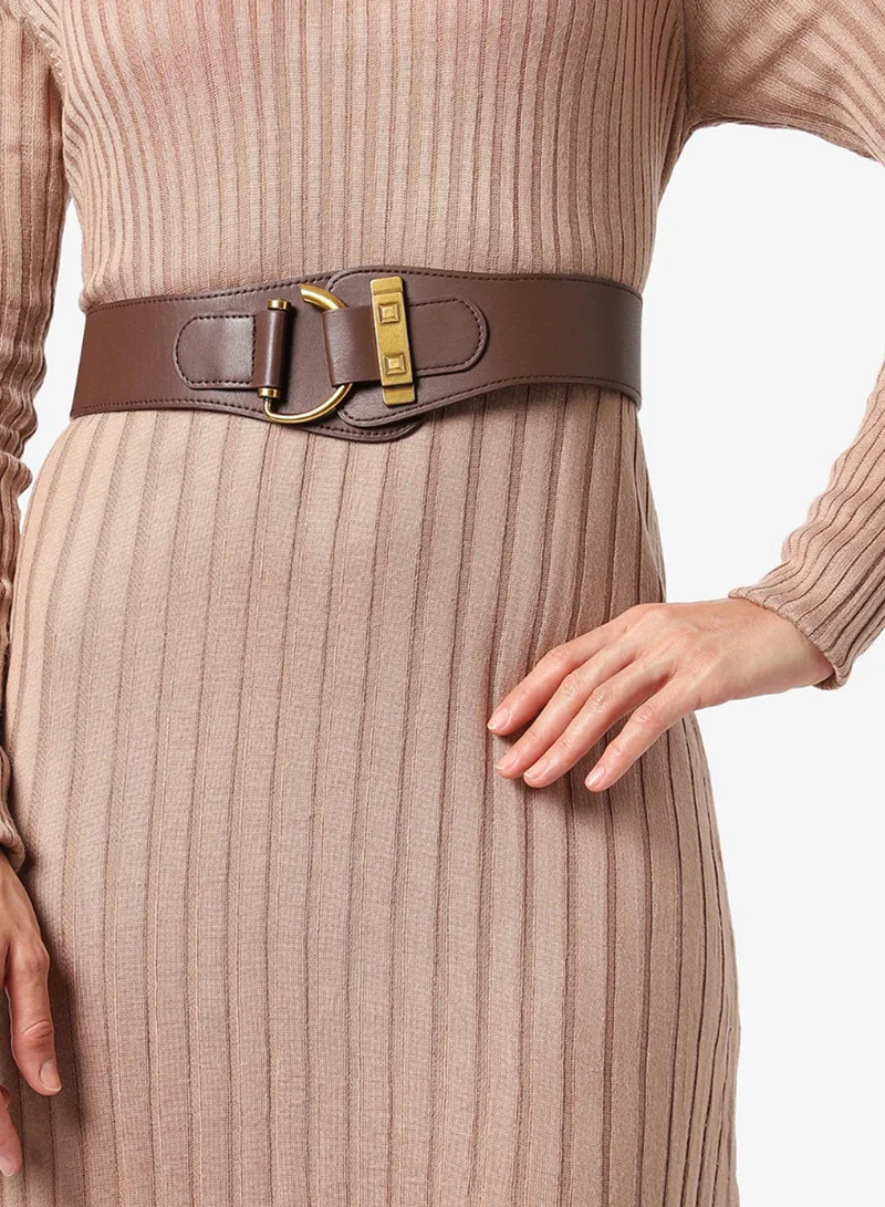 Haute Sauce Brown Solid Waist Belt