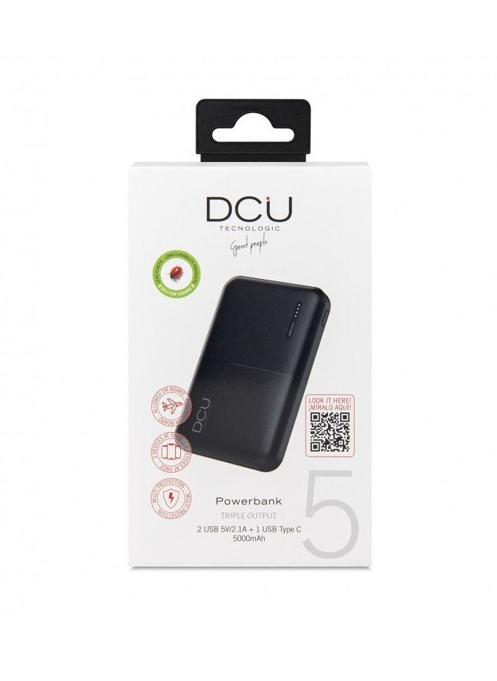 DCU TECNOLOGIC - DCU Power Bank triple USB output 2 USB + USB C 5000mAh - Image 1