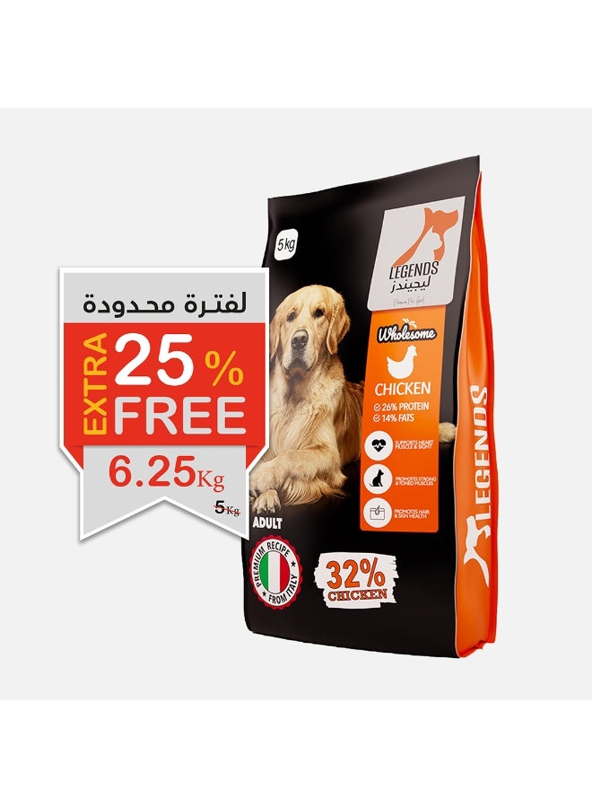 Legends Wholesome Chicken Feed for Adult Dogs 5KG + 1.25 KG Extra - Image 1