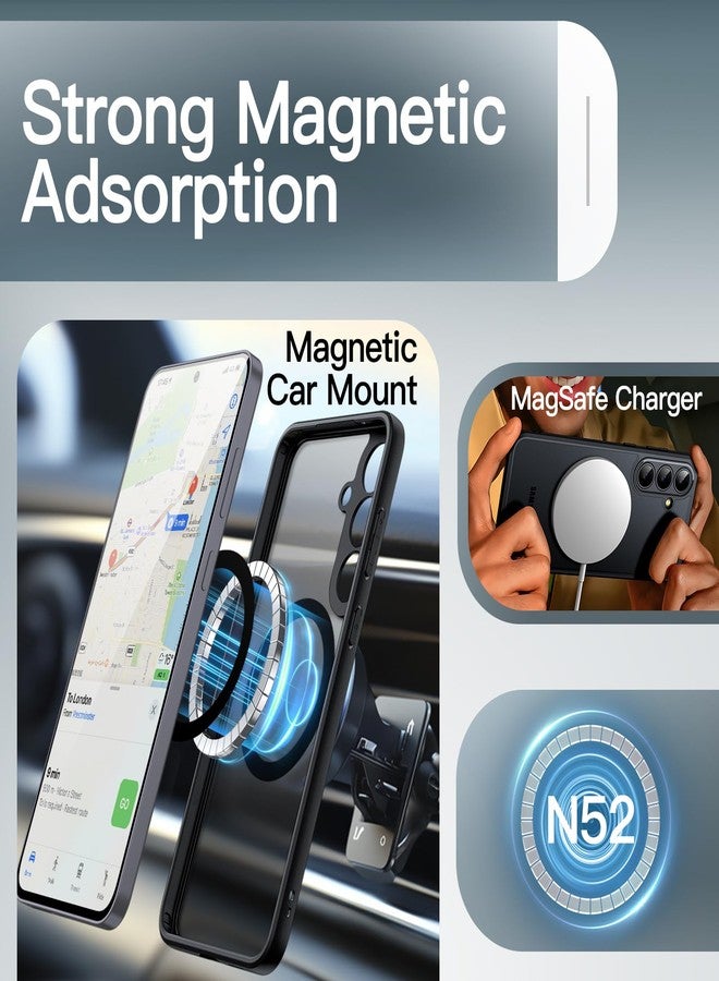 جي تيك جراب مغناطيسي من JETech لهاتف سامسونج جالاكسي S25 FE، متوافق مع MagSafe، غطاء خلفي شفاف غير لامع مقاوم للصدمات (أسود) - Image 3