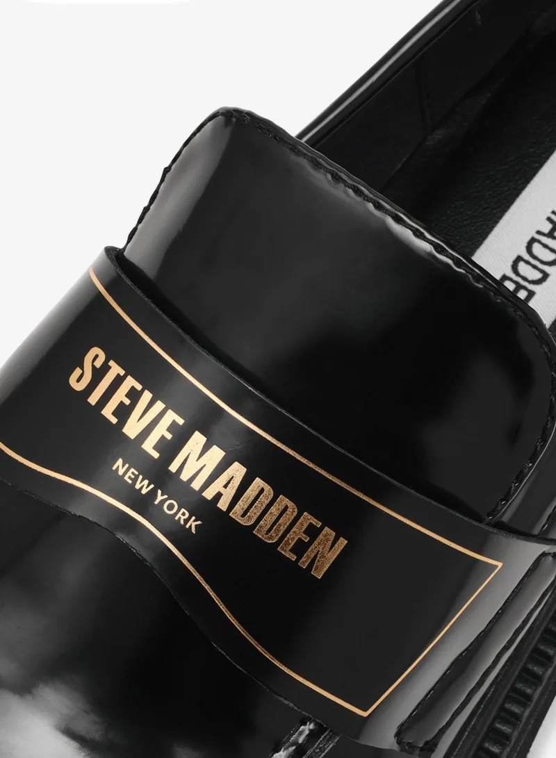 STEVE MADDEN Steve madden file-away women's black box leather loafers