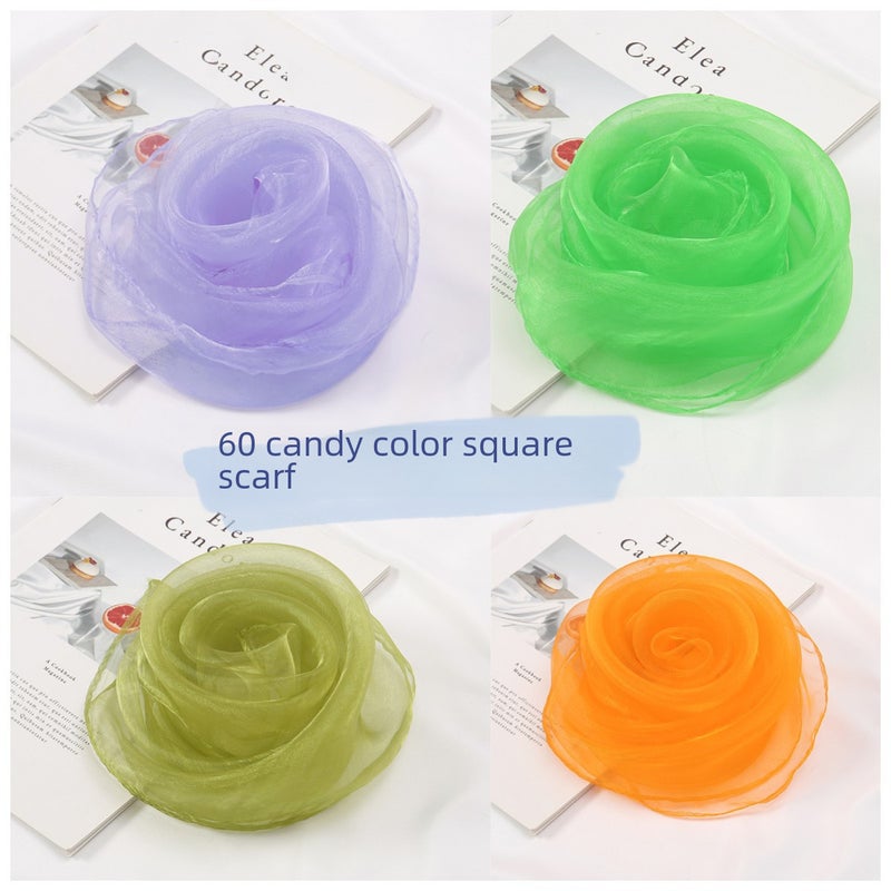 Kids Performance Dance Scarf - Orff Props Candy Color 1# Black  - Image 2