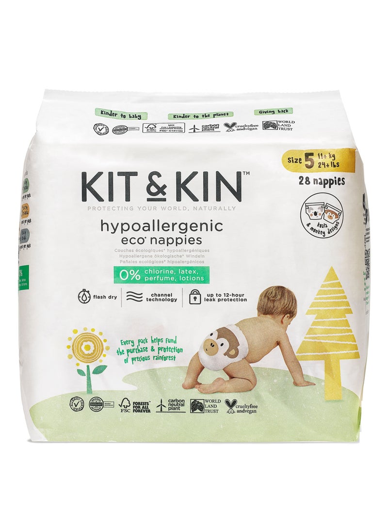 Kit & Kin Eco Diapers Size 5, 4x28 Nappies 4 x 30 Diapers - Image 3