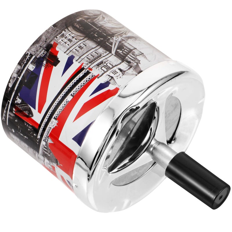 Rotatable Stainless Steel Smokeless Ashtray with Lid Automatic Extinguishing Desktop Tray - Image 2