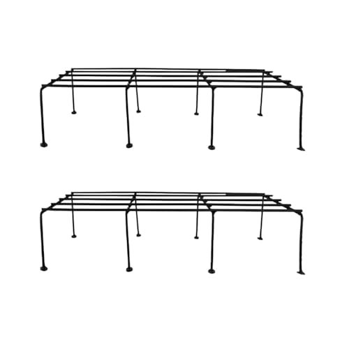 URBANMAALI Rectangular Metal indoor Outdoor Planter Stand, Flower Pot Rack for Home, Garden, Balcony - 24 inches (Black, Pack of 2) - Image 1