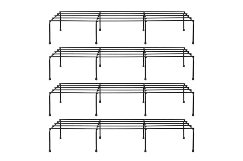 URBANMAALI Rectangular Metal indoor Outdoor Planter Stand, Flower Pot Rack for Home, Garden, Balcony - 24 inches (Black, Pack of 2) - Image 2