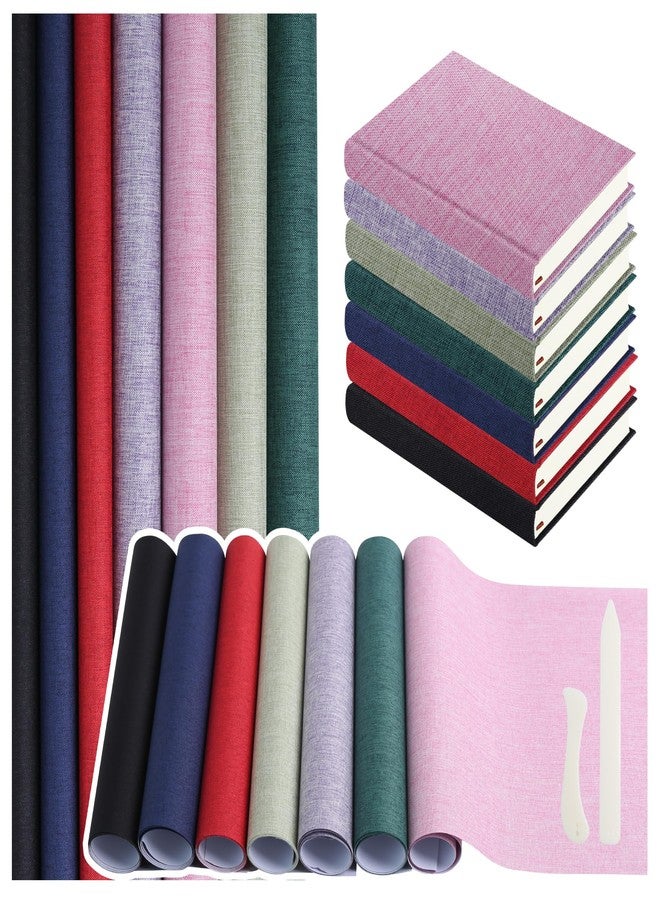THAMIAO 7 Colors Book Cloth for Book Binding 17x35.4 inches Fabric Surface Paper Backed Book Binding Materials for Adult DIY Book Album Cover Scrapbooking Craft Supplies Home - Image 1