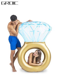 GROIC Inflatable Diamond Ring Pool Float Swimming Floaty Party Toys for Adults & Kids  - Image 1