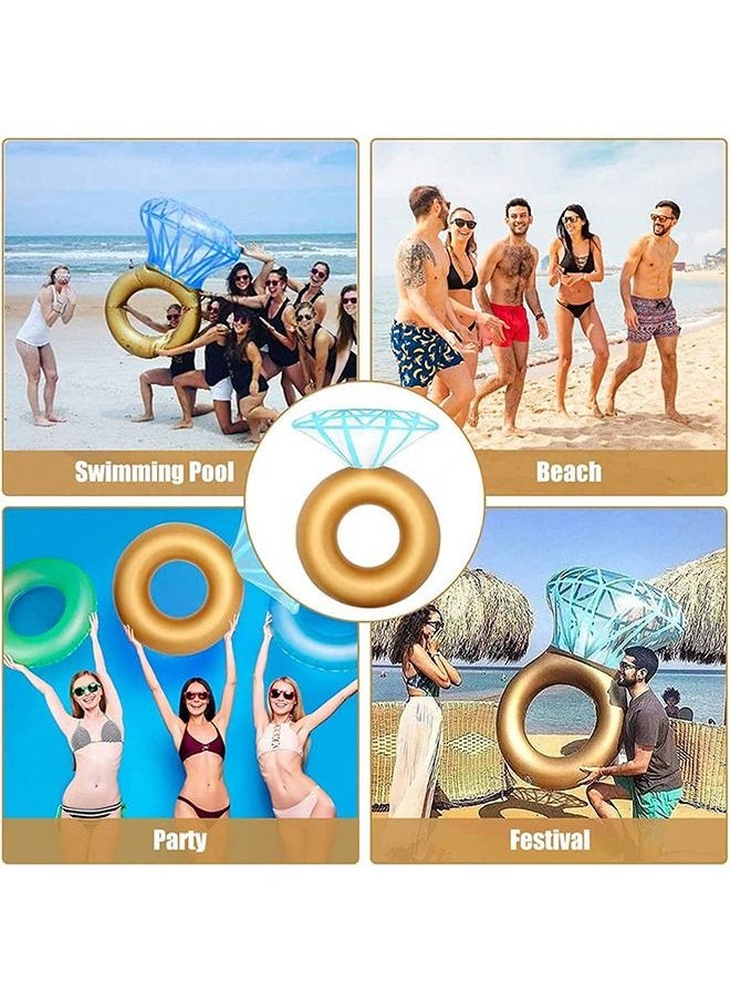 GROIC - Inflatable Diamond Ring Pool Float Swimming Floaty Party Toys for Adults & Kids - Image 1