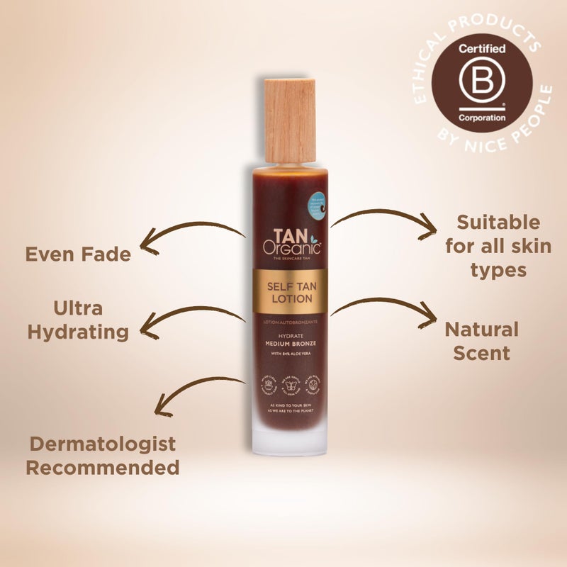TanOrganic Self-Tan Lotion and Moisturizer, Sunless Bronzer for Indoor Tanning with Natural Ingredients - 3.5 oz - Image 5