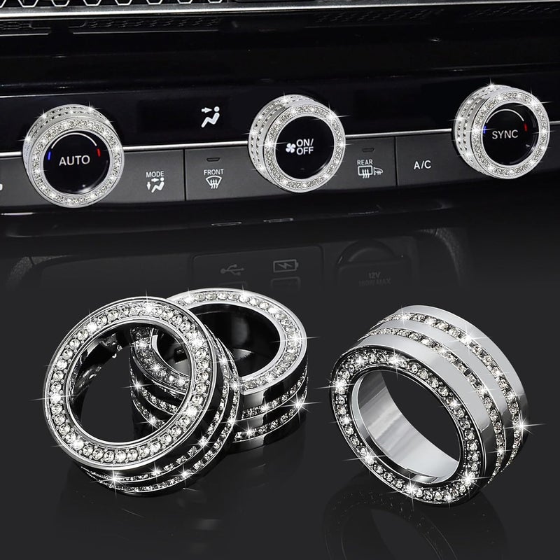 TOMALL Bling AC Air Conditioning Knob Button Cover Compatible with Honda Accord 2024 2025 for CRV HRV Civic Centre Console Air Conditioner Switch AC Climate Knob Cap Bling Interior Accessories for Car - Image 1