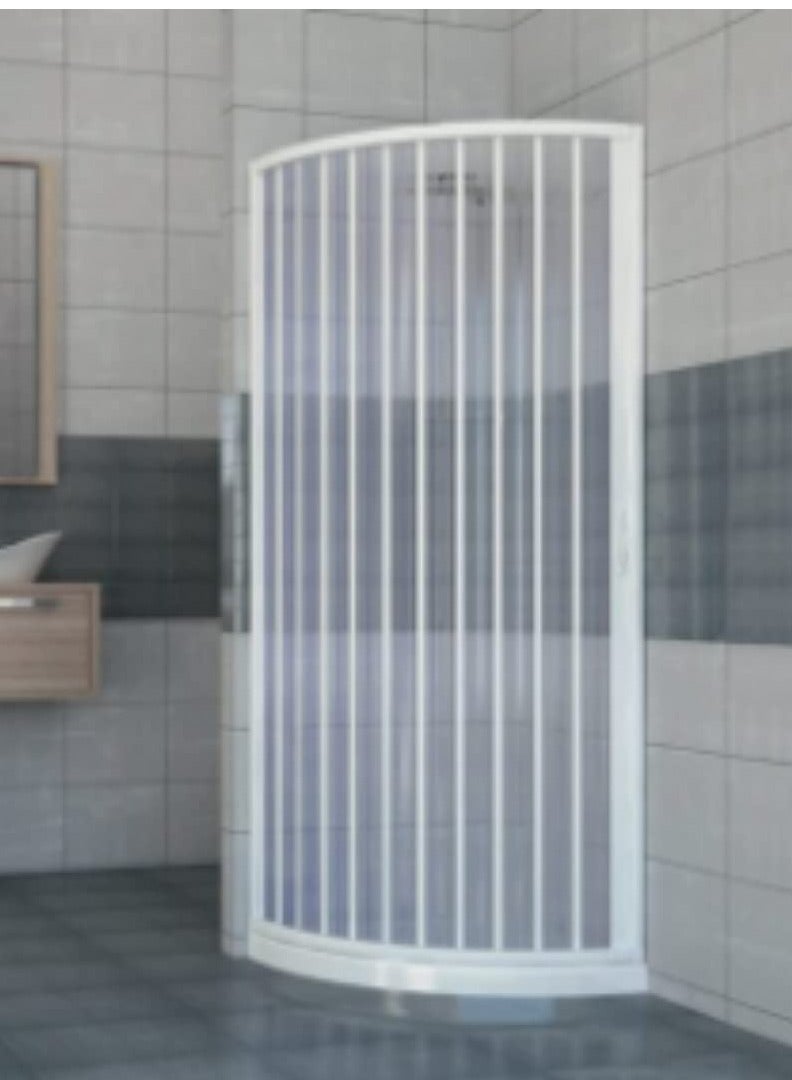 ROBUSTLINE Robustline- Pvc Sliding Folding door for Corner Shower, White color - Image 1
