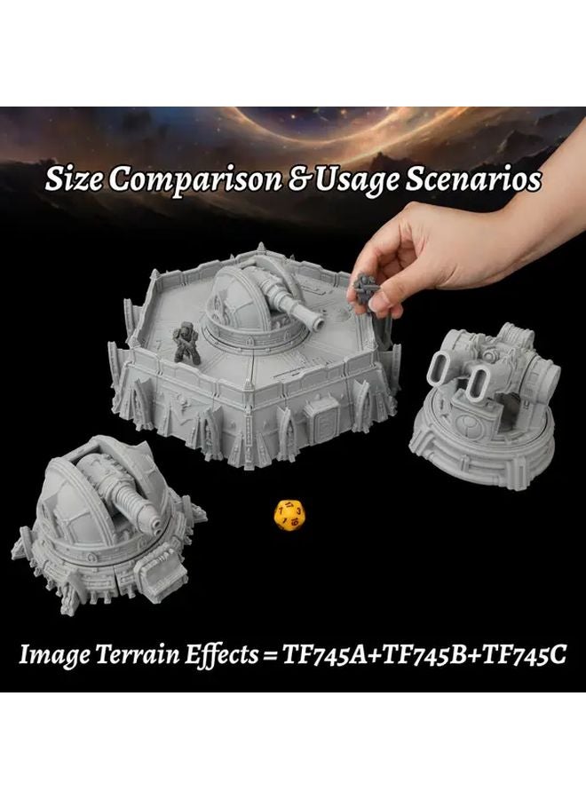 TF745A مدفع بلازما ثقيل مع برج سكة حديدية لعبة طاولة خيال علمي مصغرة تضاريس - Image 3