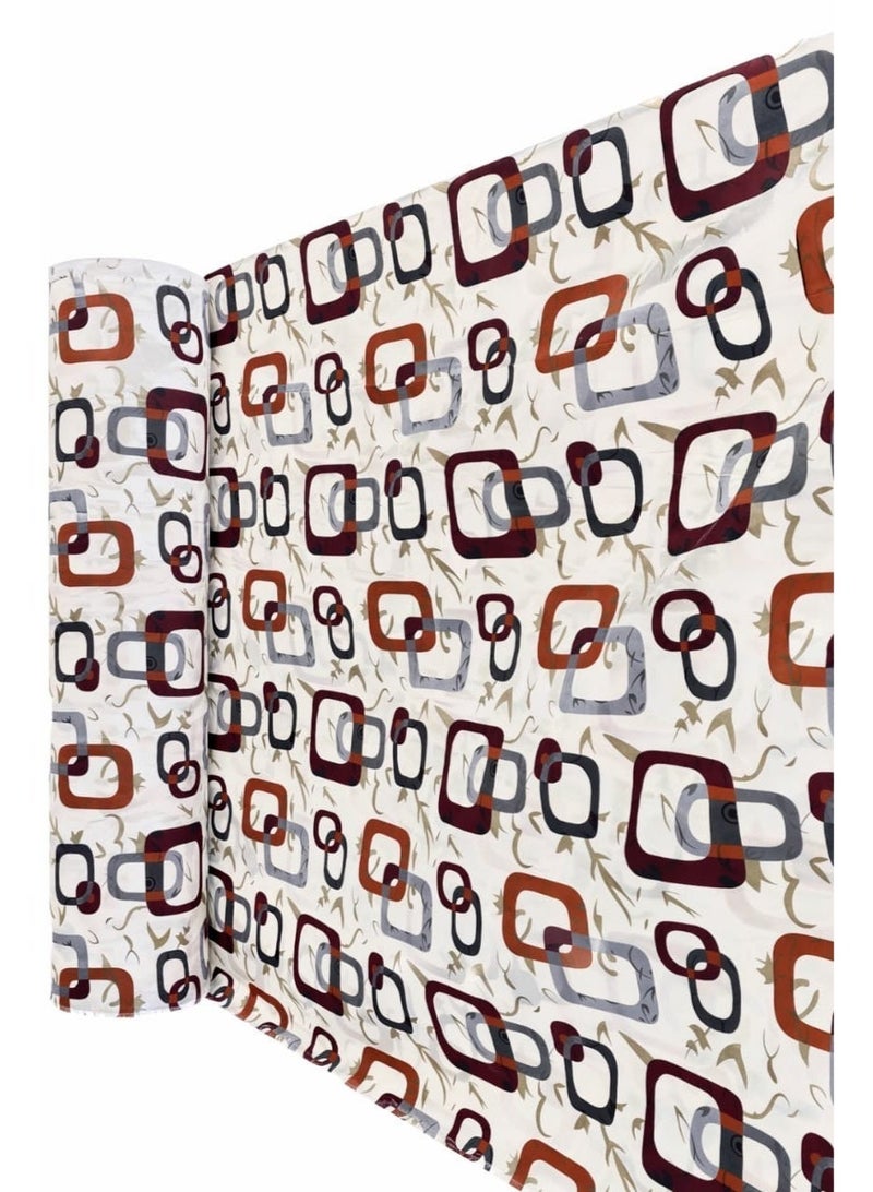 King Size Bedsheet, Modern Geometric Cotton Bedding Set, King Size 240x220cm, White Colour Mix with Burgundy Gray Pattern, Hypoallergenic Washable Fabric, 3-Piece with 2 Pillow Covers. - Image 4