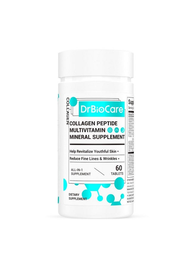 DrBioCare Collagen Peptides for Women, Beauty Vitamin & Mineral Supplement,Contains Vitamin D3, Probiotics for Women & Collagen Peptides,Vitamin E,Vitamin B Complex - Made in USA - 60 Tablets - Image 1