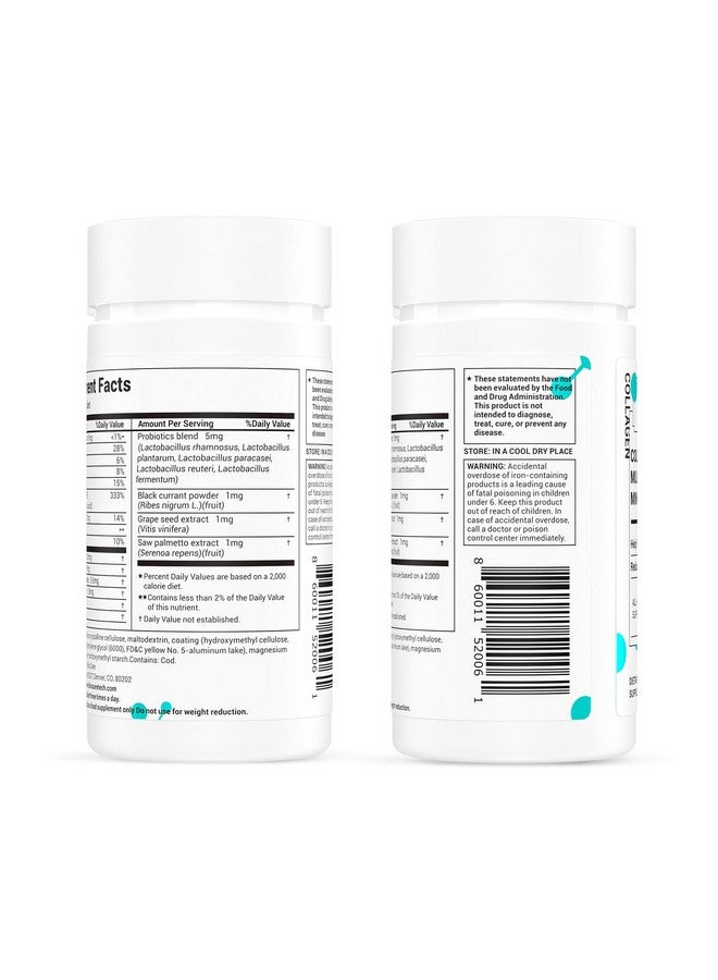 DrBioCare Collagen Peptides for Women, Beauty Vitamin & Mineral Supplement,Contains Vitamin D3, Probiotics for Women & Collagen Peptides,Vitamin E,Vitamin B Complex - Made in USA - 60 Tablets - Image 5