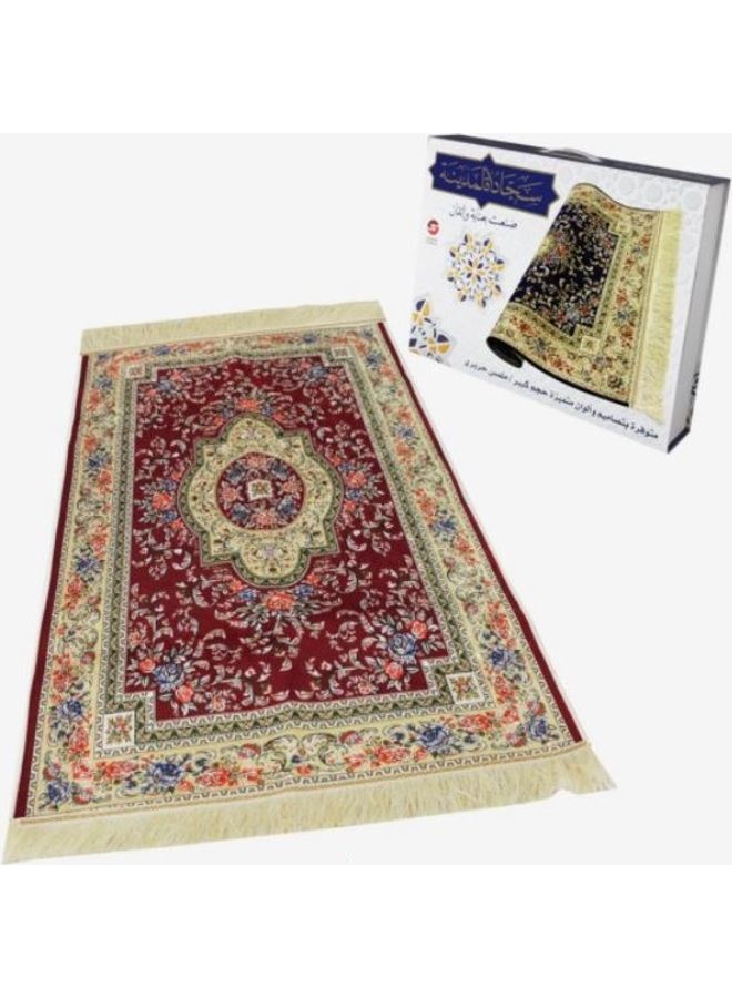 SUNDUS Al Madinah Prayer Mat Red 120x80cm - Image 1