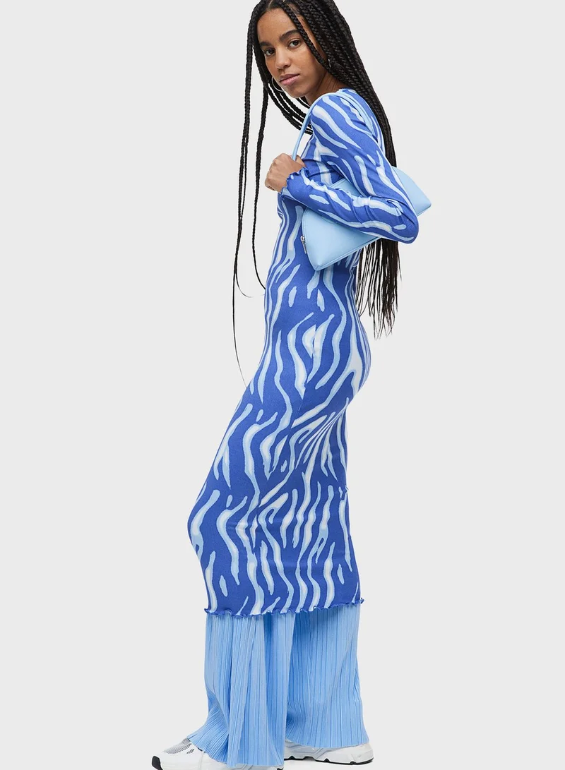 H&M Zebra Print Midi Dress