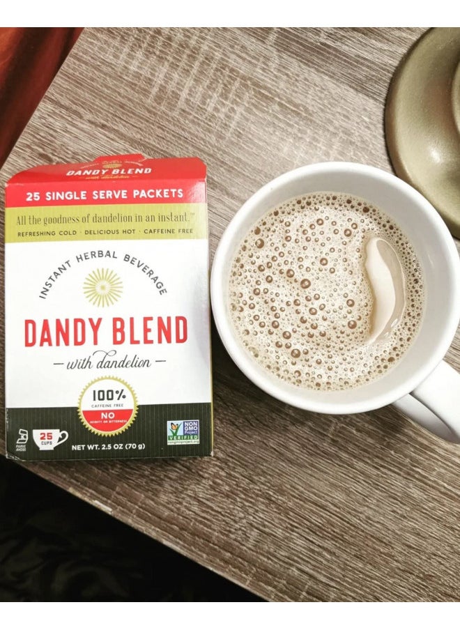 25 Individual Servings of Original Dandy Blend Instant Herbal Beverage with Dandelion, 2.5 oz Box