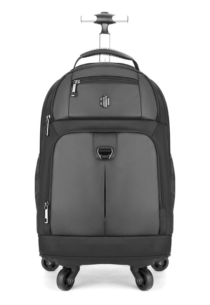 ARCTIC HUNTER Professional Roller Backpack, Water Resistant 20 Inch Backpack Trolley with Four 360° Degree Spinner Wheels for Office Travel Business College, LG1500165, Black - Image 1