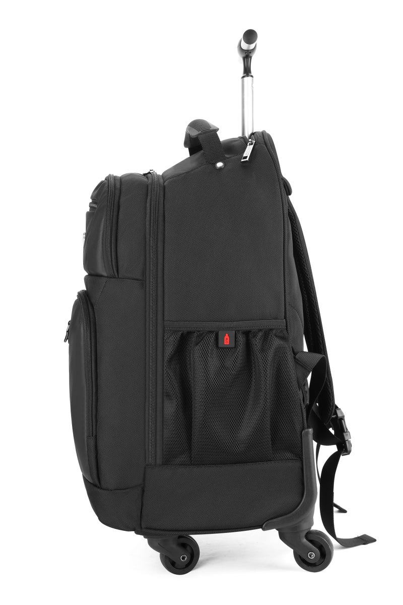 ARCTIC HUNTER Professional Roller Backpack, Water Resistant 20 Inch Backpack Trolley with Four 360° Degree Spinner Wheels for Office Travel Business College, LG1500165, Black - Image 5