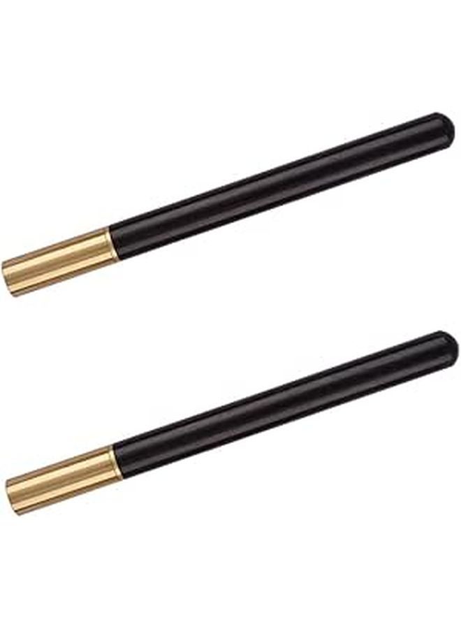 2Pcs Black Ebony Wood Ballpoint Pens with Replaceable Refills Smooth Fine Point for Office Professional Use - Image 1