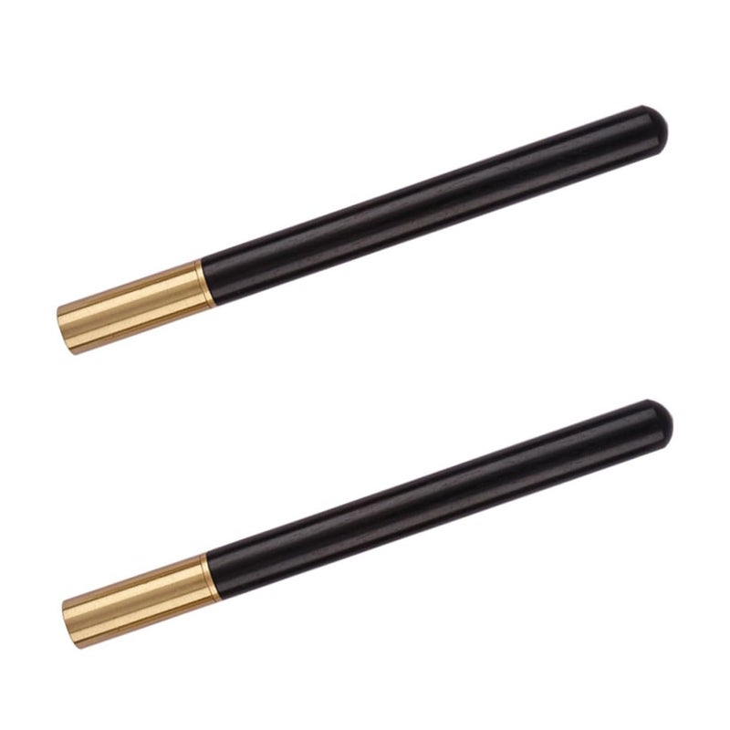 2Pcs Black Ebony Wood Ballpoint Pens with Replaceable Refills Smooth Fine Point for Office Professional Use - Image 2