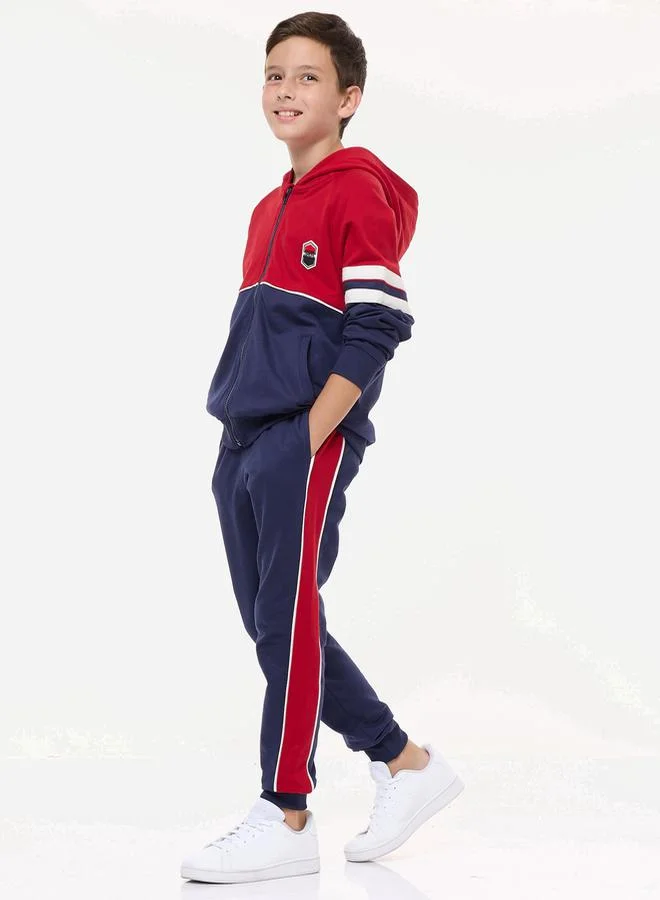 victor and jane Colorblock Hoodie & Joggers Set by Styli