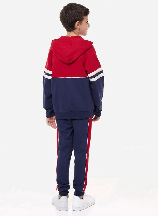 victor and jane Colorblock Hoodie & Joggers Set by Styli