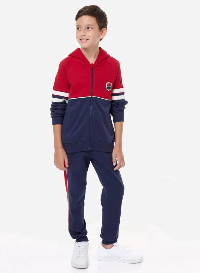 victor and jane Colorblock Hoodie & Joggers Set by Styli