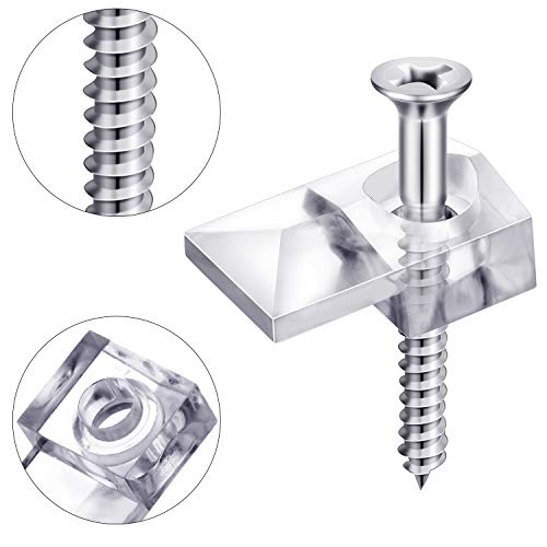 Blulu 20 Pack Mirror Holder Clips for 6 mm in (6/25) Glass Mirror Hanging Kit for Wall Mounting Hanging Retainer Fasteners with Screw and Anchors for Fixing Cabinet Door(Classic Style) - Image 4