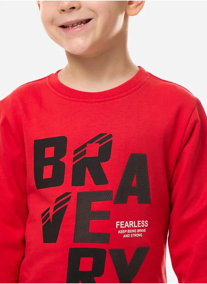 victor and jane Slogan Print Sweatshirt & Cuffed Joggers Set by Styli