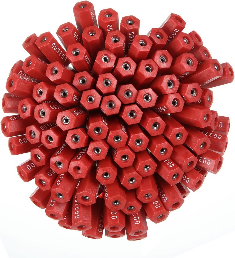 APACALI 100 PCS Steel Security Cable Seals Numbered Tamper Proof Security Tags, Red Pull-Tite Container Seals Wire Seals, Metal Self-Locking Cable Steel Wire Seal for Truck Container Shipping, 12”/300mm - Image 4