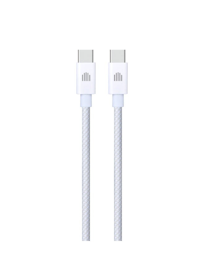 DVICED USB-C to USB-C  Charging & Data transfer 1.25m nylon cable  - White - Image 1