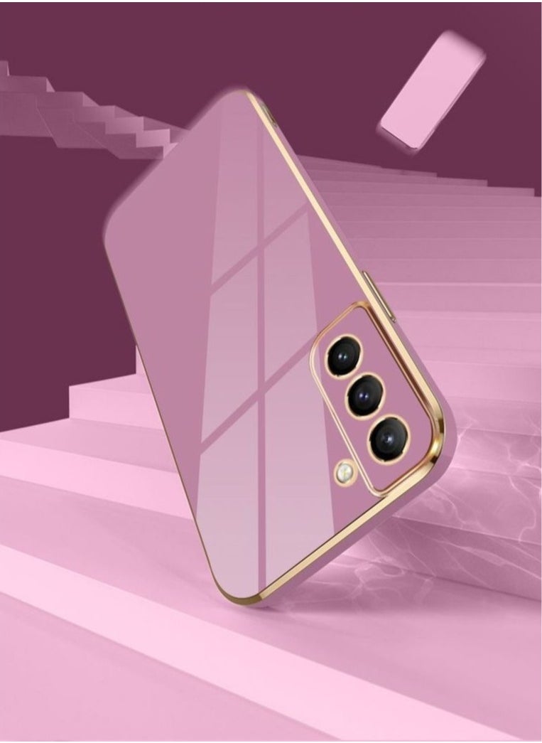 Color Fans Mobile Phone Case for Samsung S21 FE 5G 6.4 inch Electroplated Protective Case Gold-Purple  - Image 5
