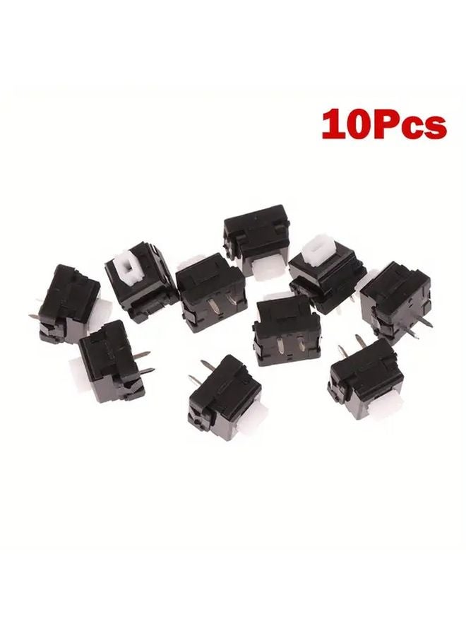 10 قطع LS 080 أقدام ميكانيكية للوحة المفاتيح، مفتاح تبديل 2 دبوس، أقدام بديلة متينة من البلاستيك، أسود وأبيض - Image 2