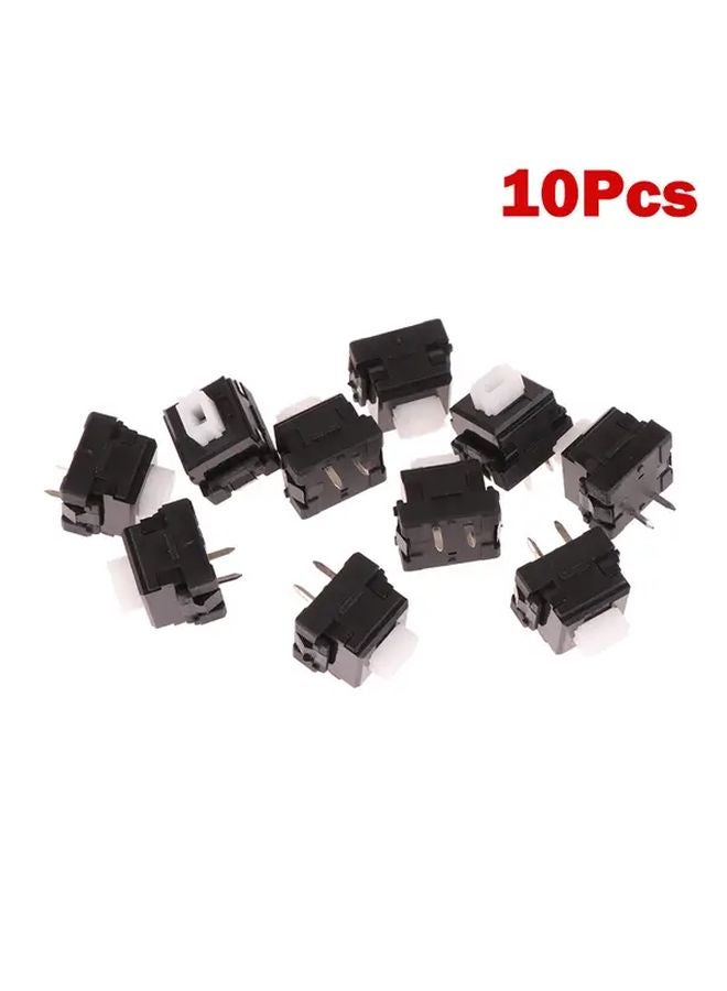 10 قطع LS 080 أقدام ميكانيكية للوحة المفاتيح، مفتاح تبديل 2 دبوس، أقدام بديلة متينة من البلاستيك، أسود وأبيض - Image 1