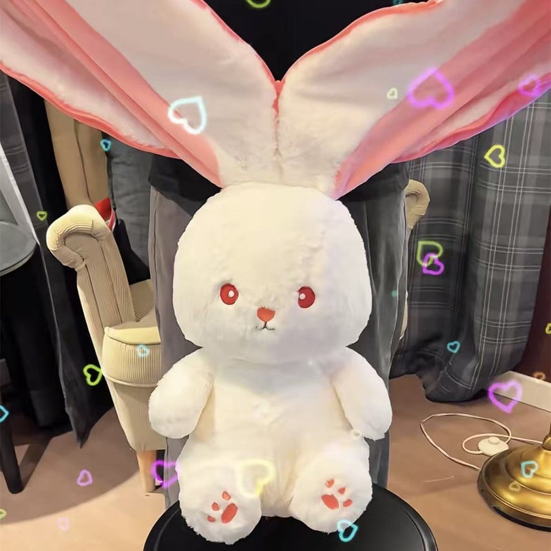 Strawberry Rabbit Transformable Plush Toy - Bunny Doll with Carrot, Soft Stuffed Animal Gift - Image 2