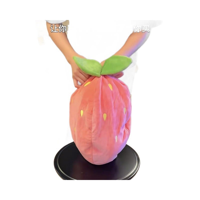 Strawberry Rabbit Transformable Plush Toy - Bunny Doll with Carrot, Soft Stuffed Animal Gift - Image 5