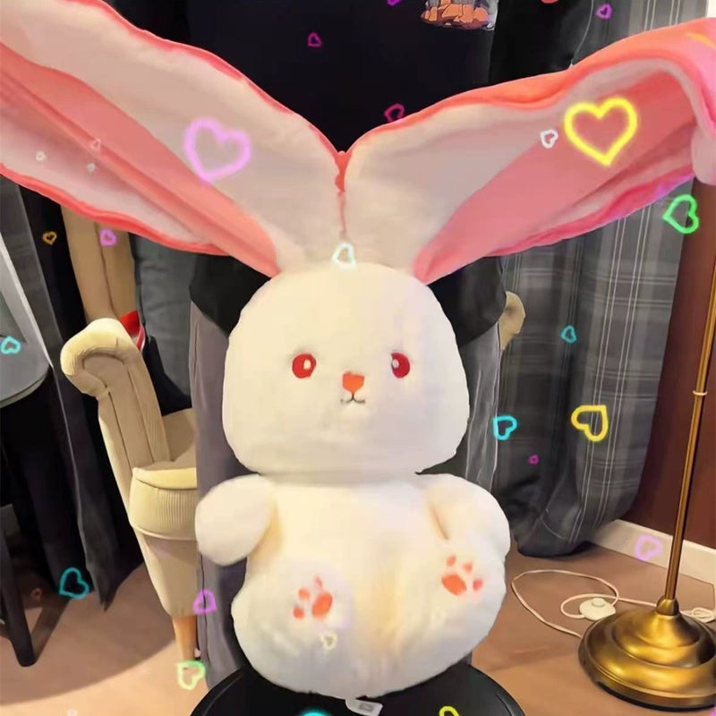 Strawberry Rabbit Transformable Plush Toy - Bunny Doll with Carrot, Soft Stuffed Animal Gift - Image 4