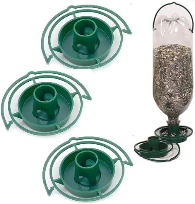 SODA BOTTLE BIRD FEEDER 3 PACK TURN SODA BOTTLES INTO ECO BIRD FEEDERS FOR WILD BIRDS FUN FOR FAMILIES AND KIDS PROMOTES PLASTIC BOTTLE RECYCLING AND REUSE PACK OF 3 GREEN