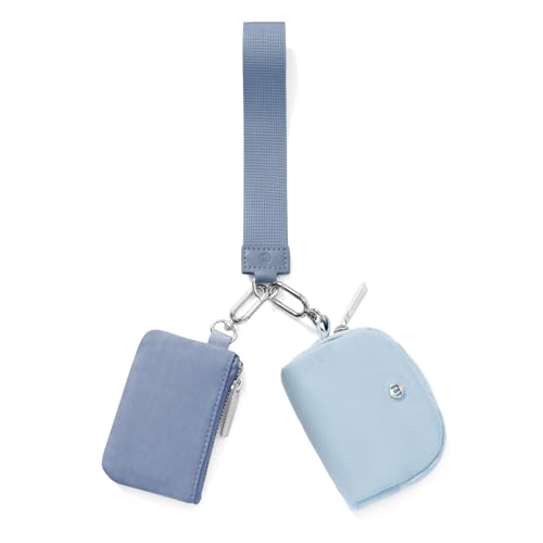 MEXS Keychain Wallet Mini Zip Around Wristlet Wallets for Women Detachable Dual Pouch Wristlet Portable Coin Purse Small Wallets - Image 1